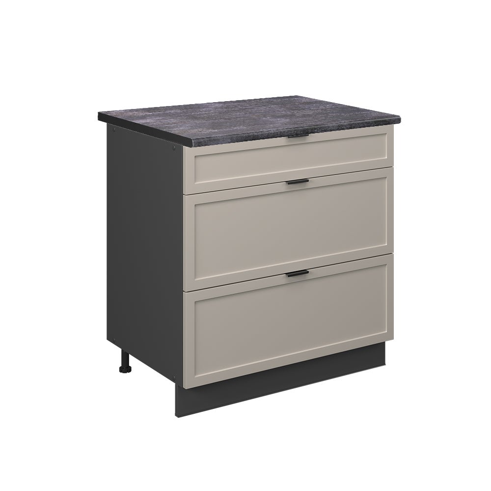 Vicco Szafka dolna do kuchni Fame-Line, GreyBeige, 80 cm z 3 szufladami, BP Antracyt