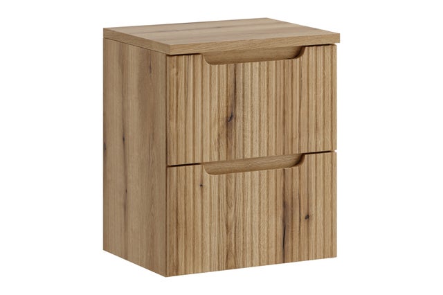 Mueble de baño suspendido con encimera NOVA roble coast evoke 50 cm con 2 cajones