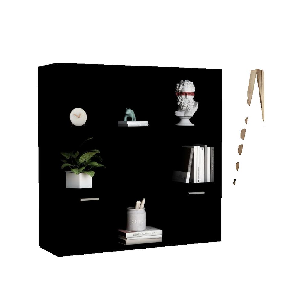 Biblioteka vidaXL elegancka z czarnego drewna inżynieryjnego 98x30x98 cm