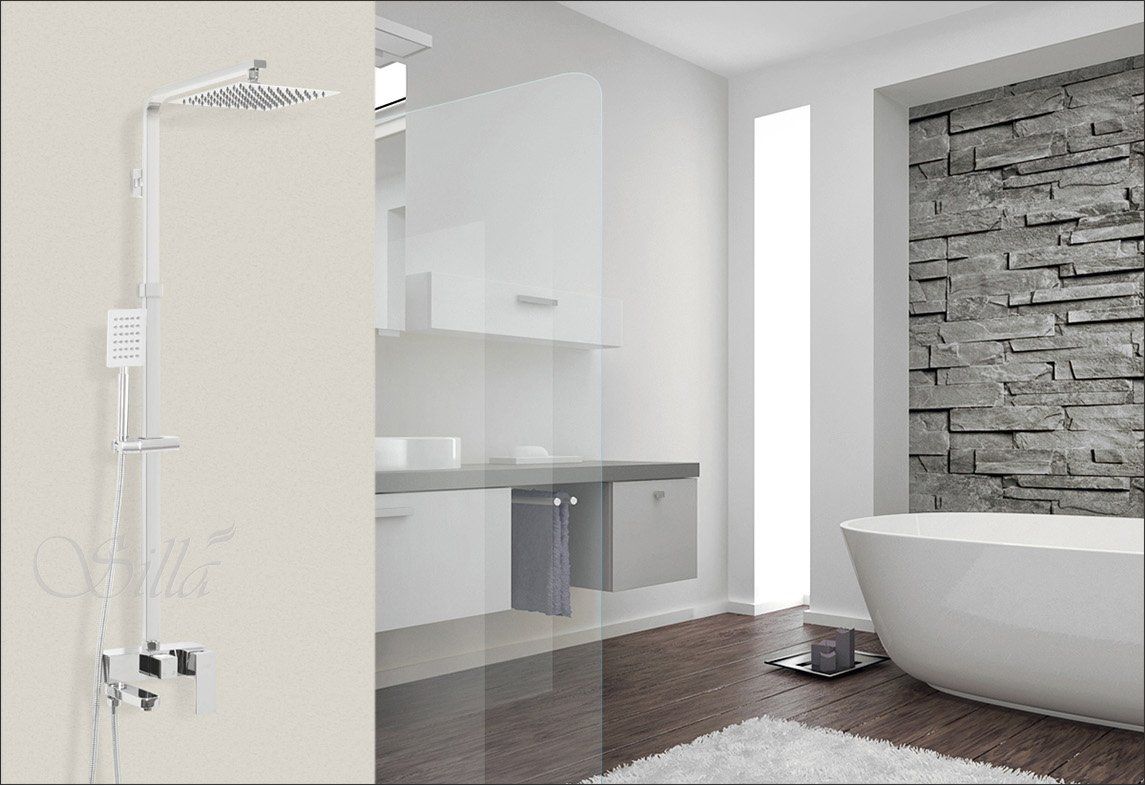 Conjunto de duche com torneira, Cromo - 3