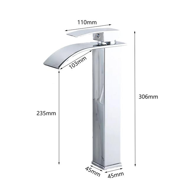 Grifos cascada altos para baño, grifo mezclador monomando para