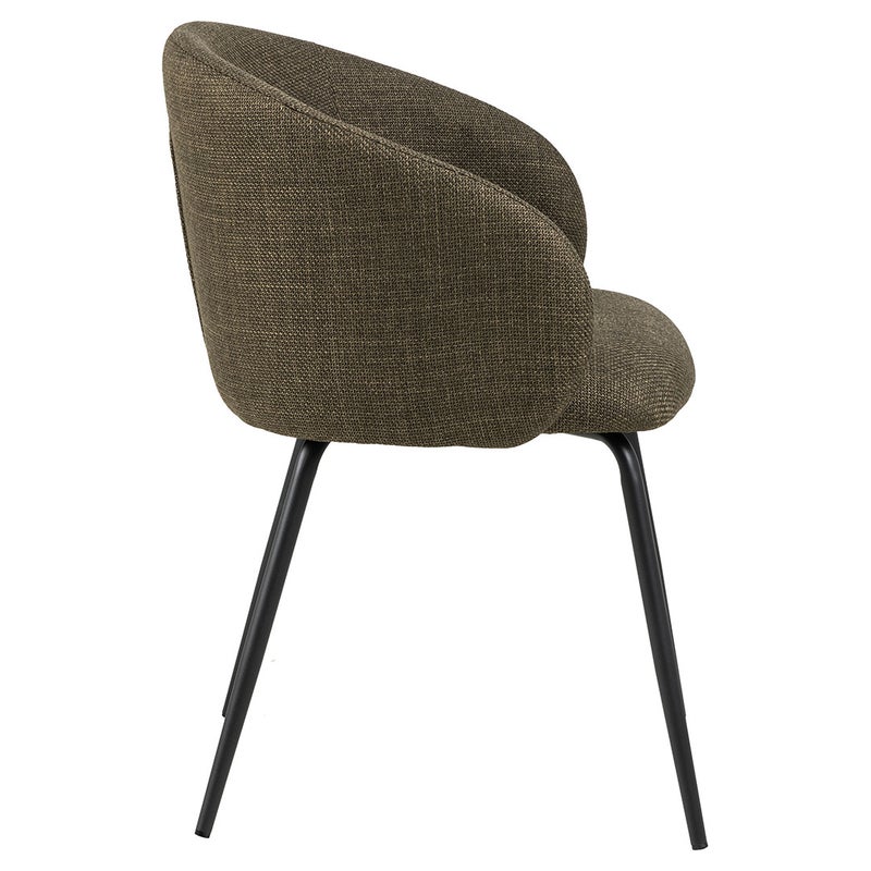 Eleanor krzesło stołowe z podłokietnikami tkanina zielona.