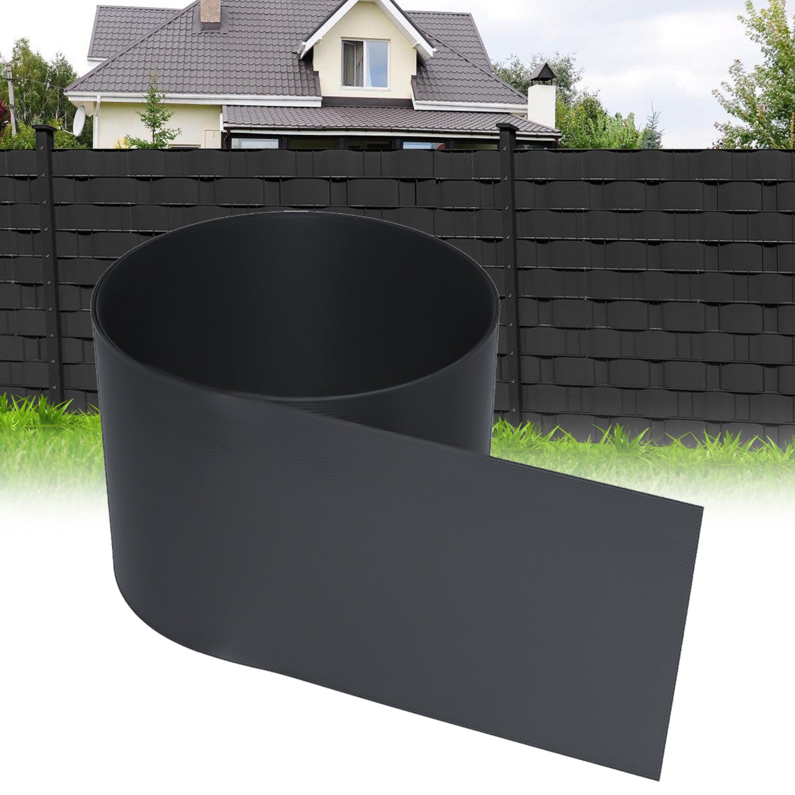 30 osłon chroniących przed wiatrem z PVC, 2,5 m x 19 cm, kolor antracytowy, do ogrodzeń z siatki dwuprętowej do ogrodów i balkonów