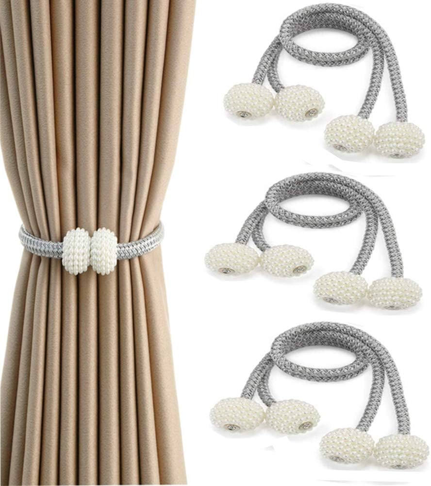 MELALUXE 4 Pezzi Fermatende Magnetici Per Tende Fermatende Decorativi Per Finestra D Cor Bianco~p115725428