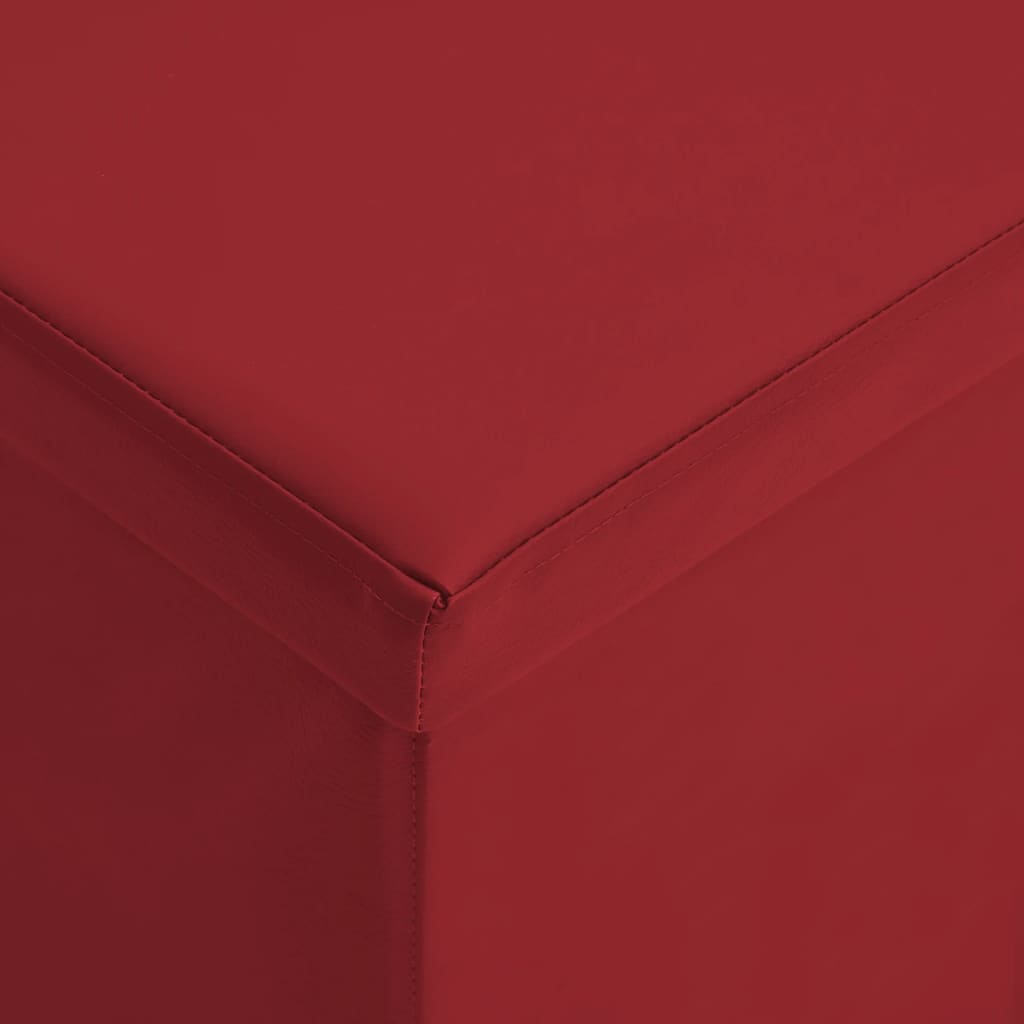 Panca portaoggetti pieghevole 110 x 38 x 38 cm PVC rosso bordeaux 02_0010992 - 5