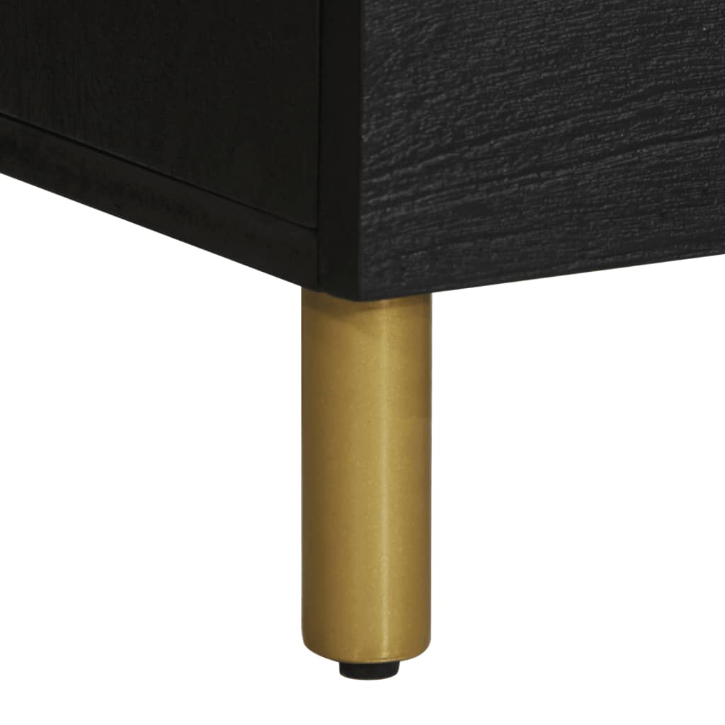 Aparador alto de madeira de engenharia preto 60x33x100 cm - COMFORTXL - 8