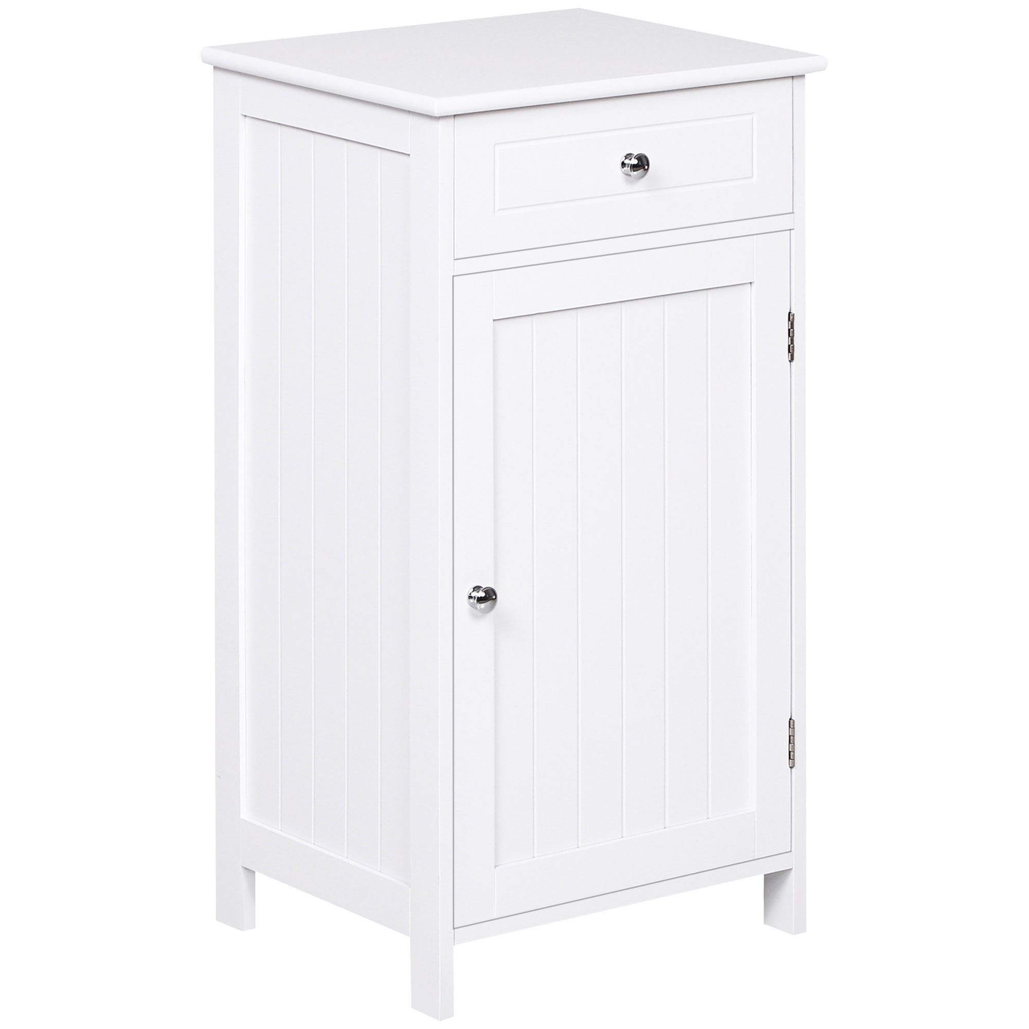 Mdf bathroom cabinet storage cupboard double door freestanding furniture white
