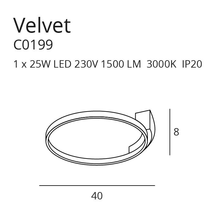 Lampa wisząca VELVET LED 25W Ciepła biel 1500lm czarna wym: 8 x 40 x 40 cm Maxlight