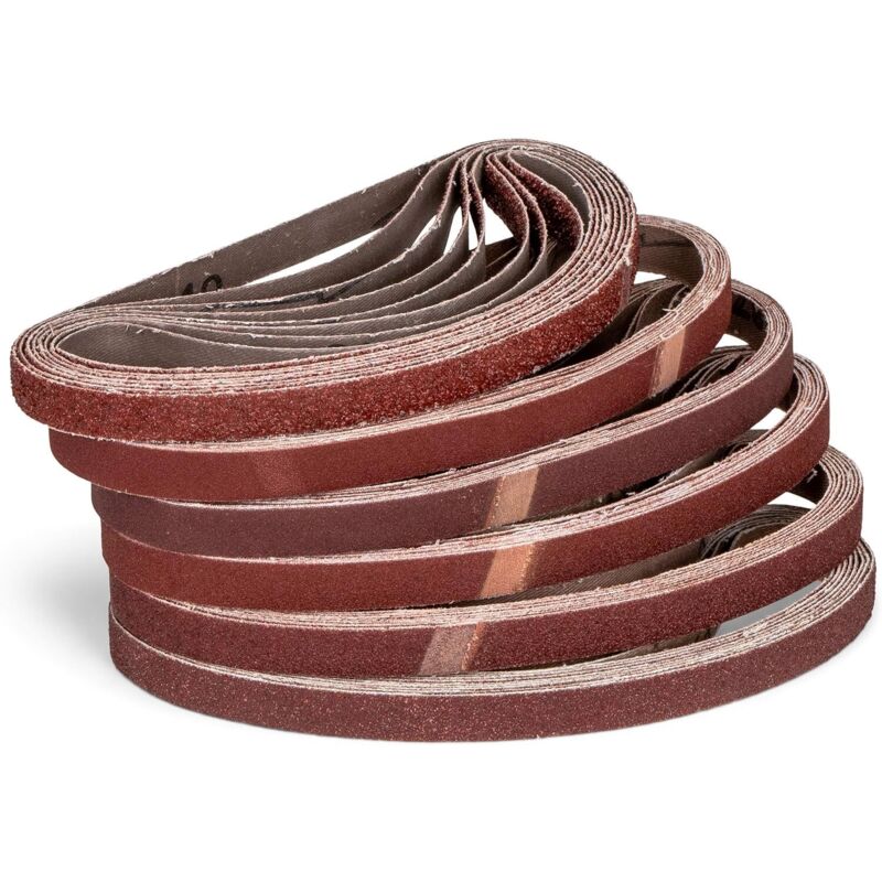 Lot de 120 benzi abrazive textile - 13 x 457 mm (P180)