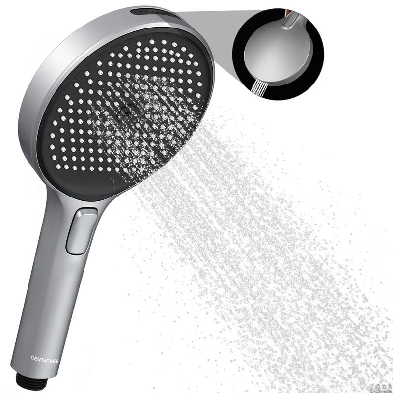 Pommeau De Douche Haute Pression 4 Jets – Économe En Eau, Anti-Calcaire, Avec Tuyau 1.5m Et Support, Arrêt D'Eau – Noir Pommeau De Douche Haute Pression 4 Jets – Économe En Eau, Anti-Calcaire, Avec Tuyau 1.5m Et Support, Arrêt D'Eau – Noir