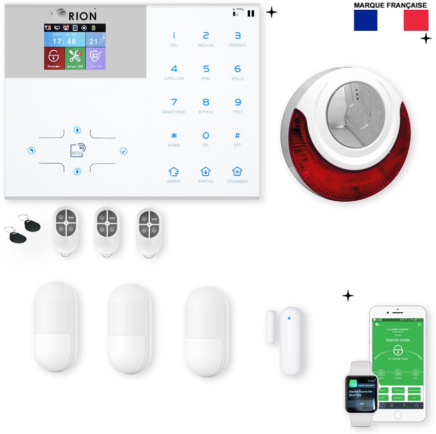 Alarme Maison Sans Fil 4G – Connectée, Sans Abonnement, Protection Totale
