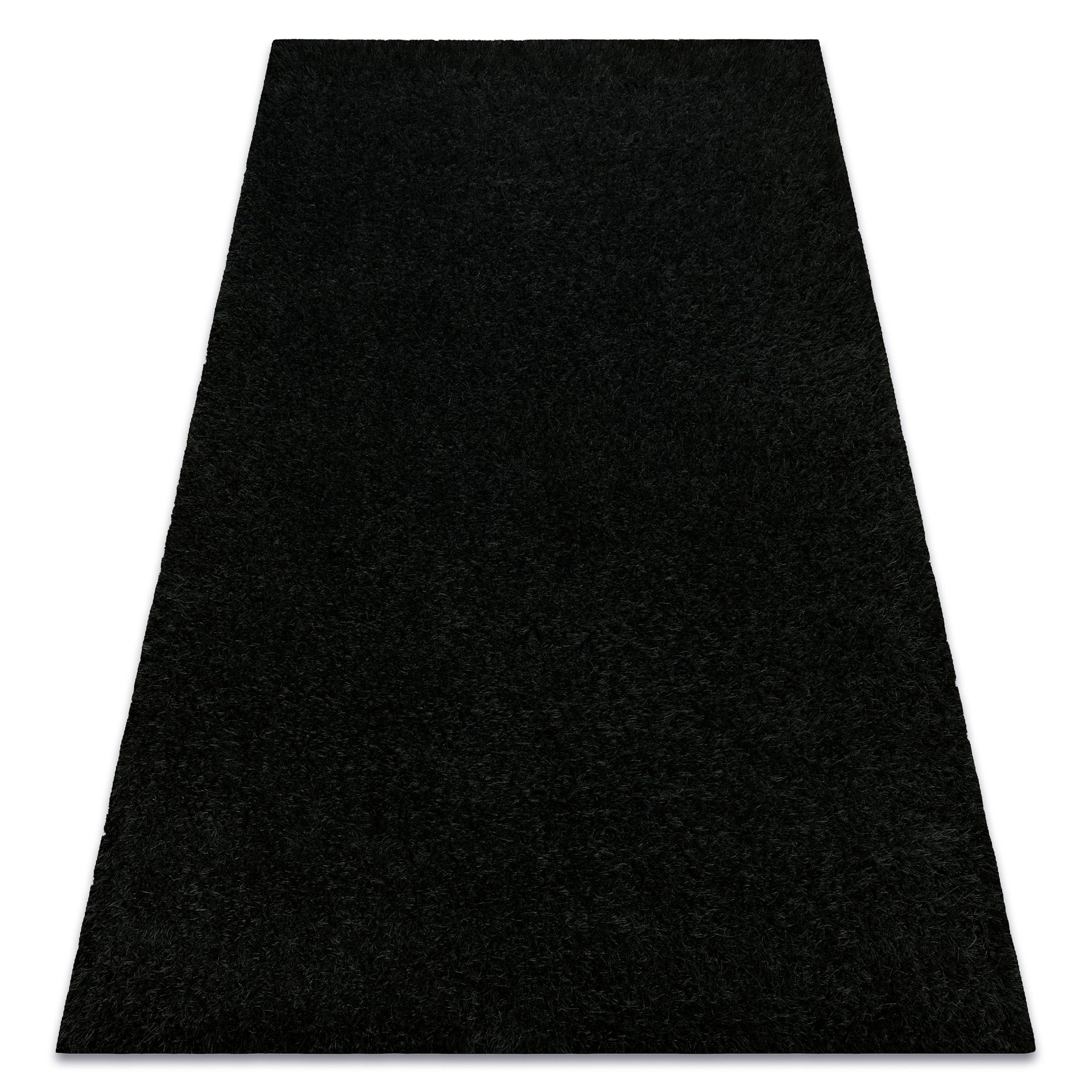 Alfombra buenos 6649 shaggy liso, de un solo color negro 80x150 cm