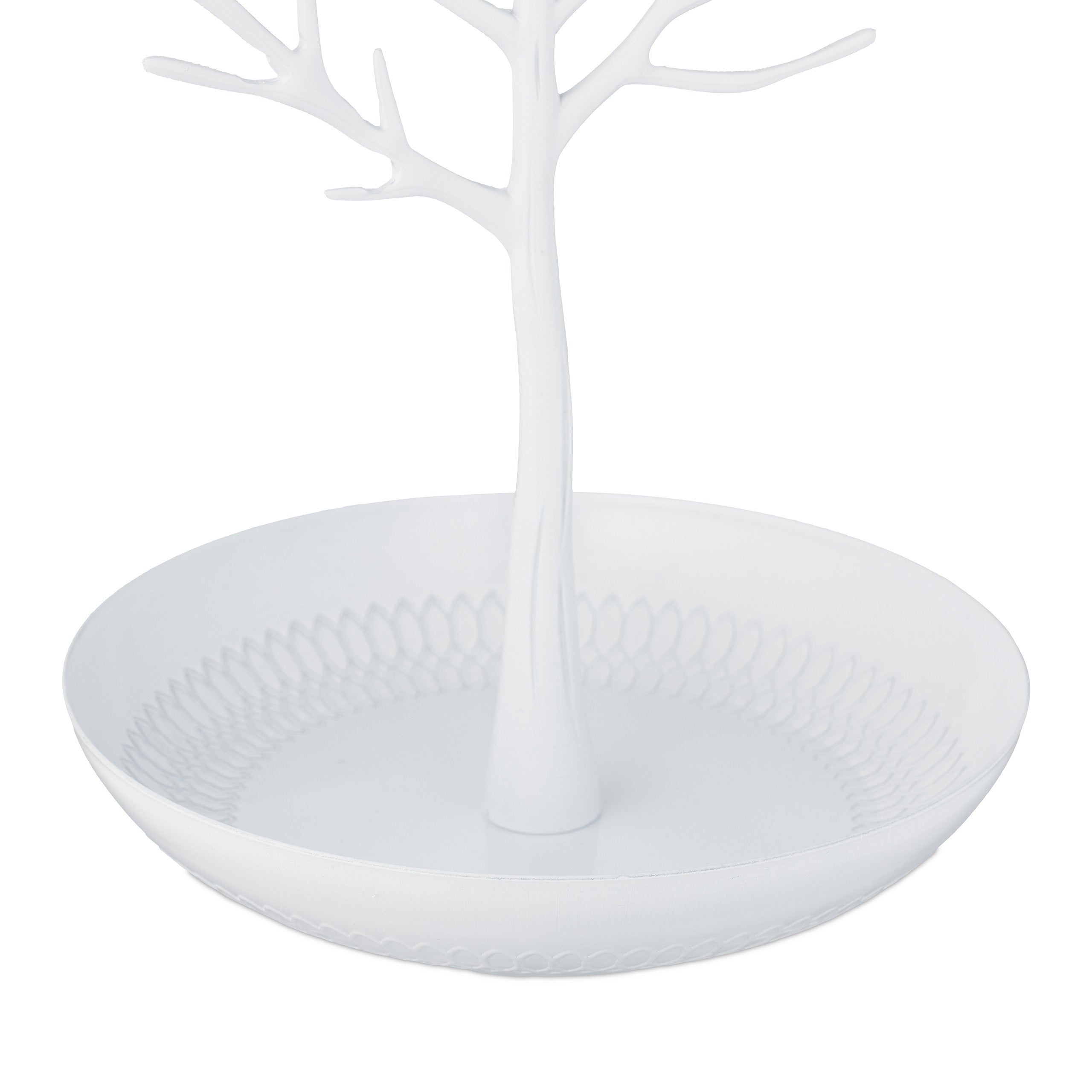 Porte-bijoux en forme d’arbre, pour colliers, boucles d’oreilles, bracelets, HxLxP 30 x 16 x 15 cm, blanc, Relaxdays - 7