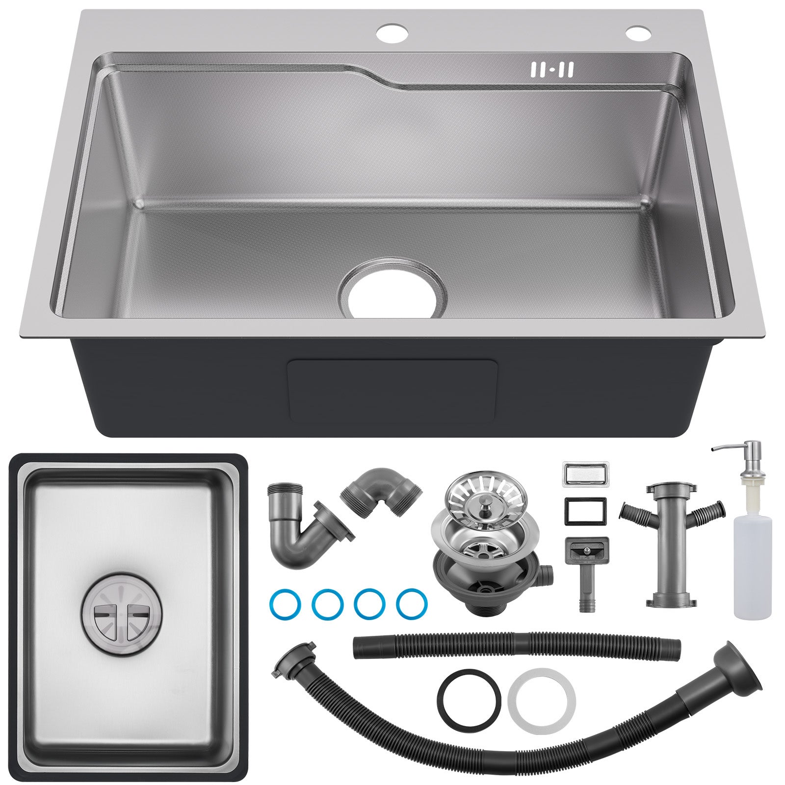Pia 1 Bandeja 68×48x21CM com Pia + Dispensador de Sabão - Pia Inox ...