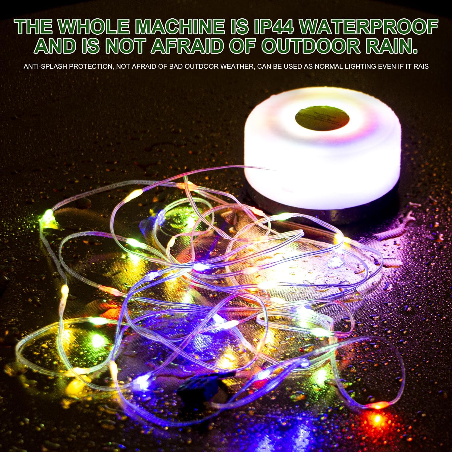 Guirlande lumineuse de Camping, guirlande lumineuse d'extérieur, rangement rapide, Durable et étanche, charge rapide de Type C, Portable 2 en 1 - 3