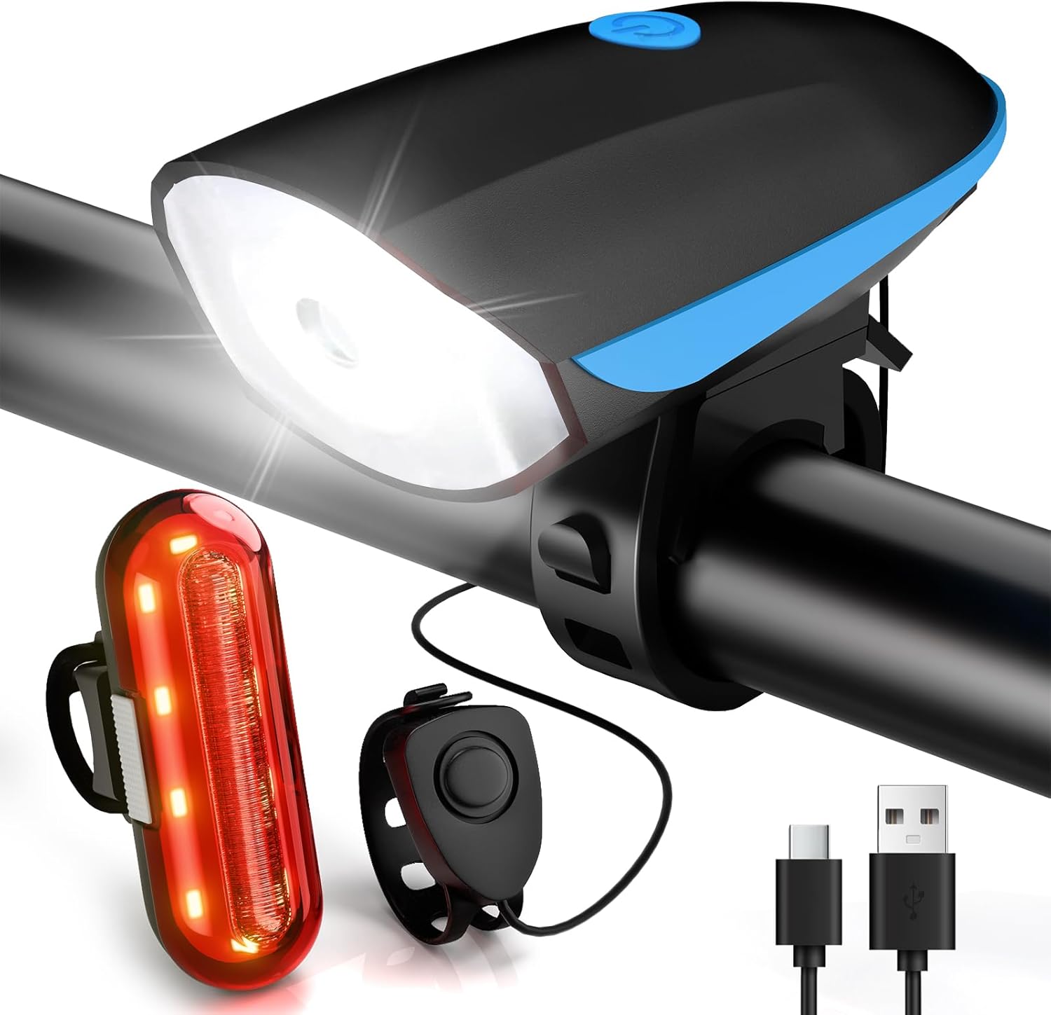 Lumiere Velo Avant et Arriere USB Rechargeable Lampe Velo LED