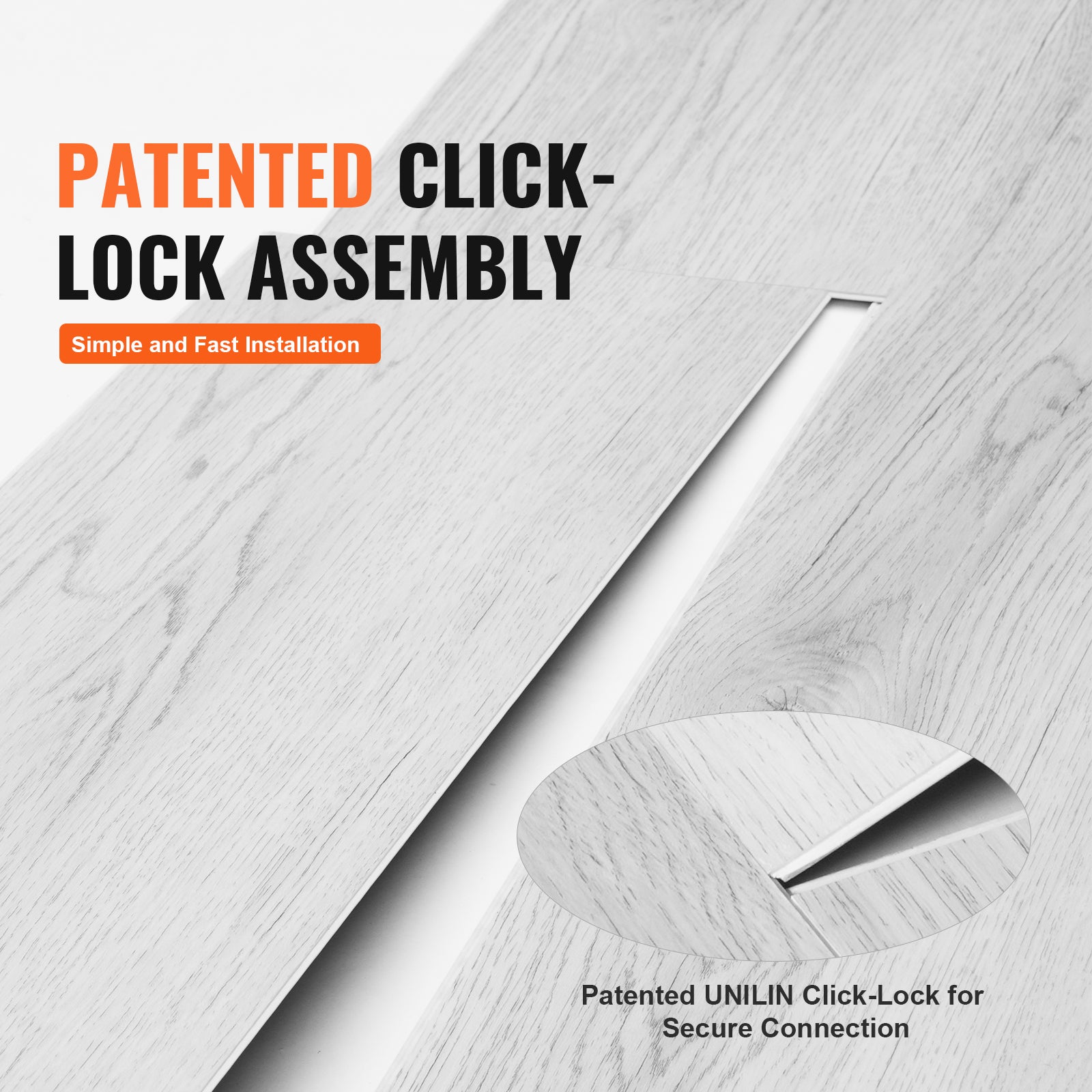 Piastrelle per Pavimenti in Vinile a Incastro VEVOR 1220 x 185 mm 10 Pezzi Spessore 5,5 mm con Venature del Legno Grigio Chiaro per Cucina,Sala da Pr - 5