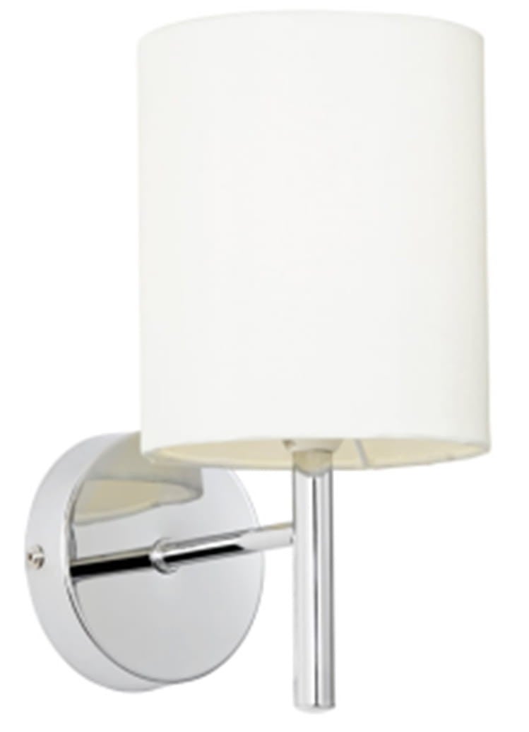 Kinkiet ścienny Yan biały chromowany 1xE14x40W wym: 24 x 12 x 15 cm tkanina IP20 Candellux