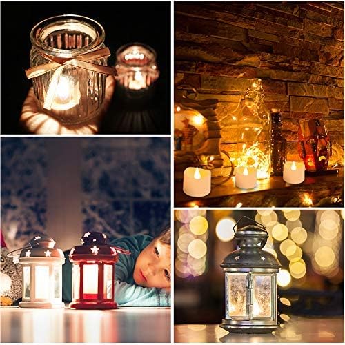 24 Pièces Bougies LED Vacillantes sans Flamme, Piles Incluses, Décoration Intérieure & Extérieure pour Noël, Mariage, Fête,3.6cm*3.3cm - 5