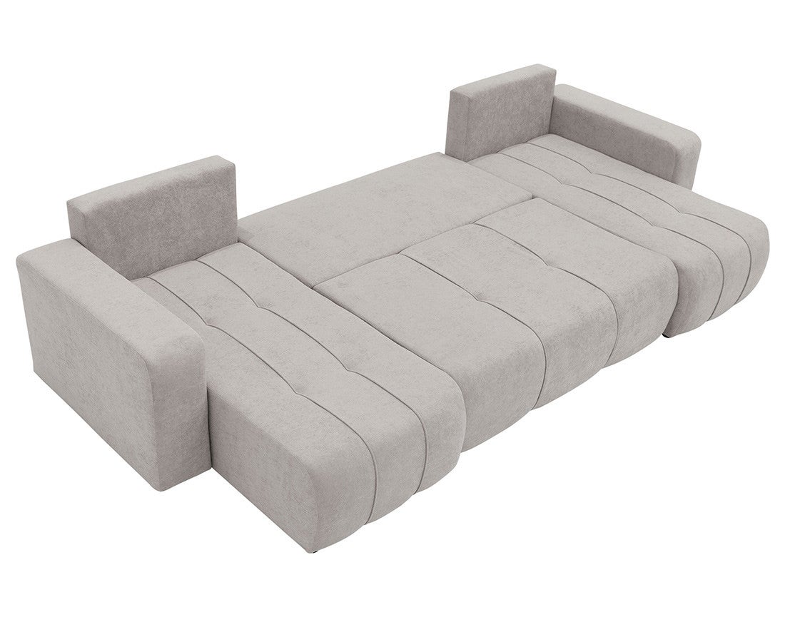 Canapé panoramique 7 places En U en Tissu Gris clair - NICOLE - Best Mobilier - 3