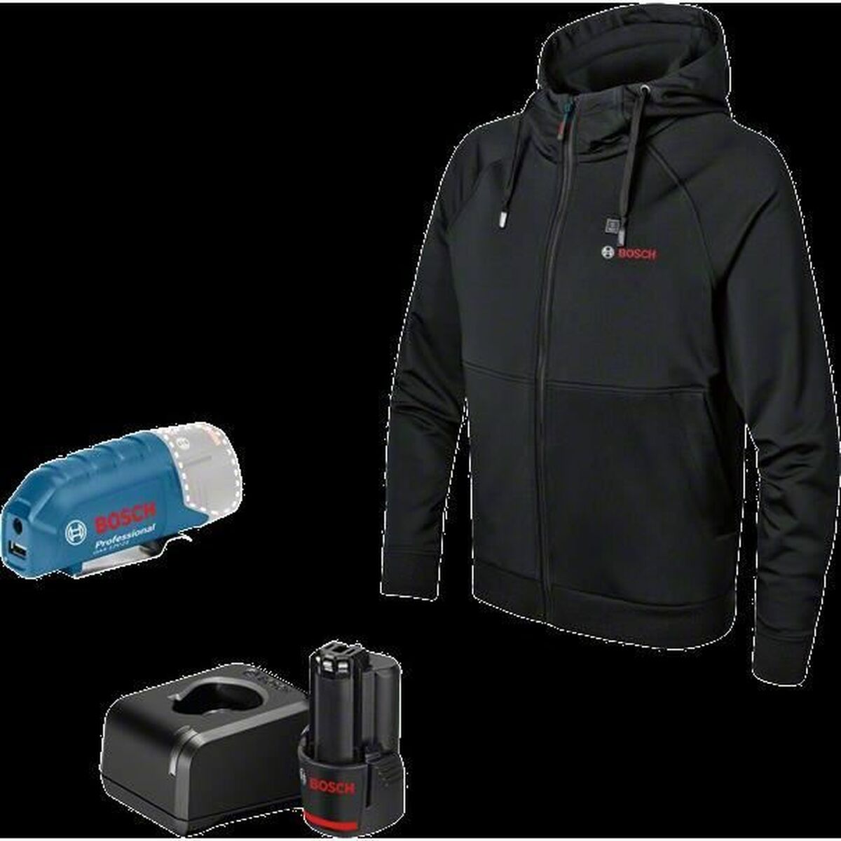 Bosch Professional 06188000GD Sweat à capuche chauffant Taille du vêtement: L noir - 2
