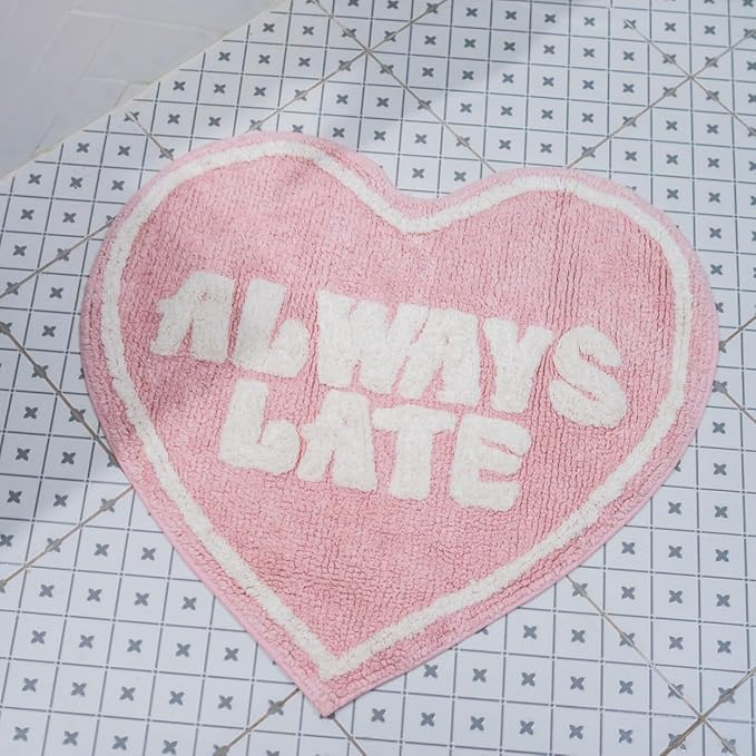 Tappeto A Forma di Cuore Tappeti da Bagno Tappeto di Forma Irregolare, Tappeto Lavabile Tappetino Antiscivolo per Bagno A Forma di Cuore per Soggiorno
