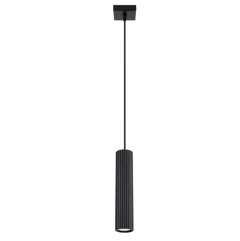 Lampa wisząca Karbon czarna 1xGU10x10W nowoczesna wym: 118 x 8 x 8 cm aluminium Sollux Lighting