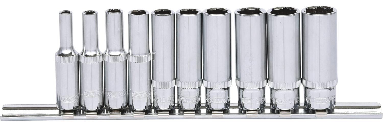 KS Tools 918.0610 Jeu De Douilles 6 Pans 1/4'' CHROMEplus 10 Pièces