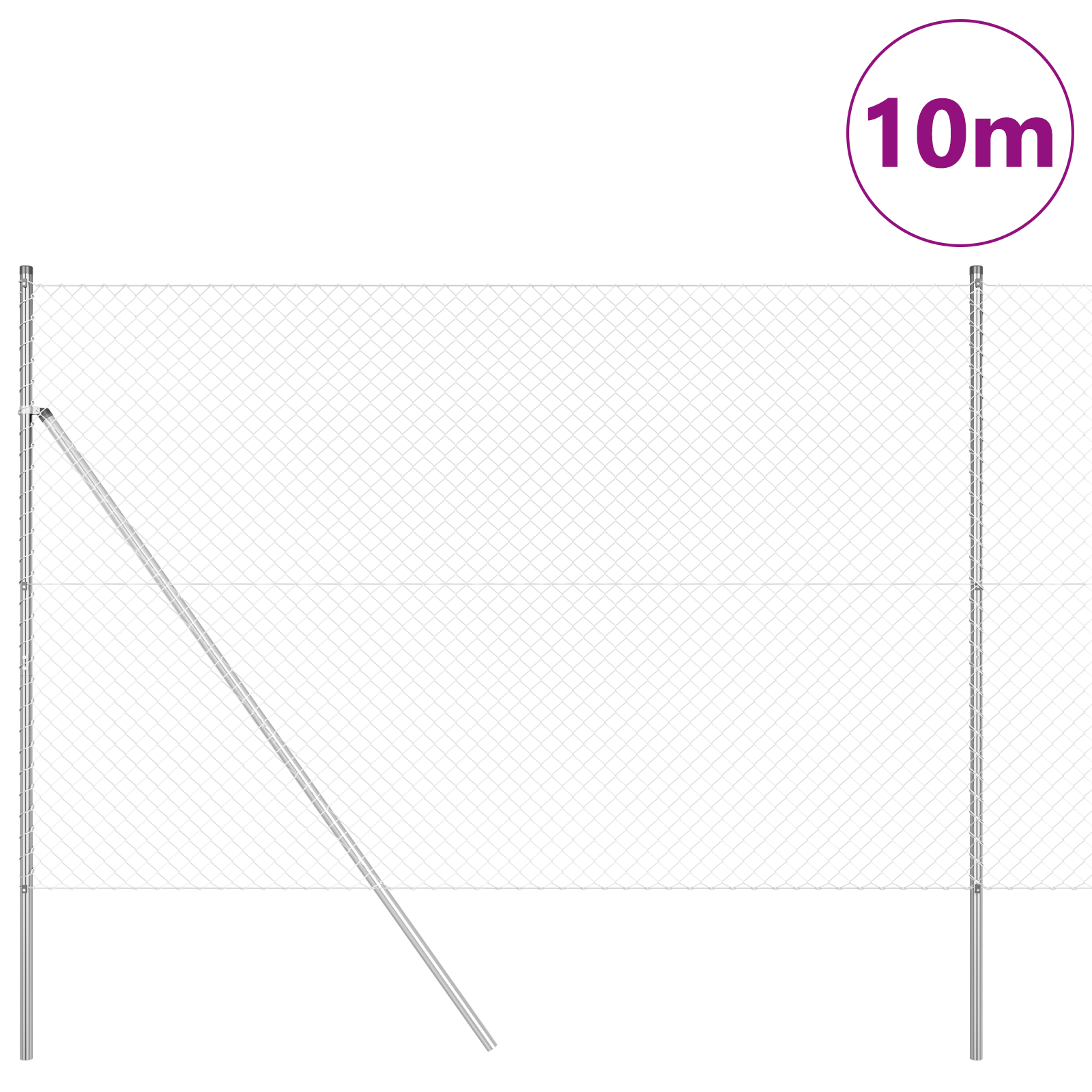 Ogrodzenie spawane do mocowania w gruncie 10 x 1,6 m (S x W) vidaXL