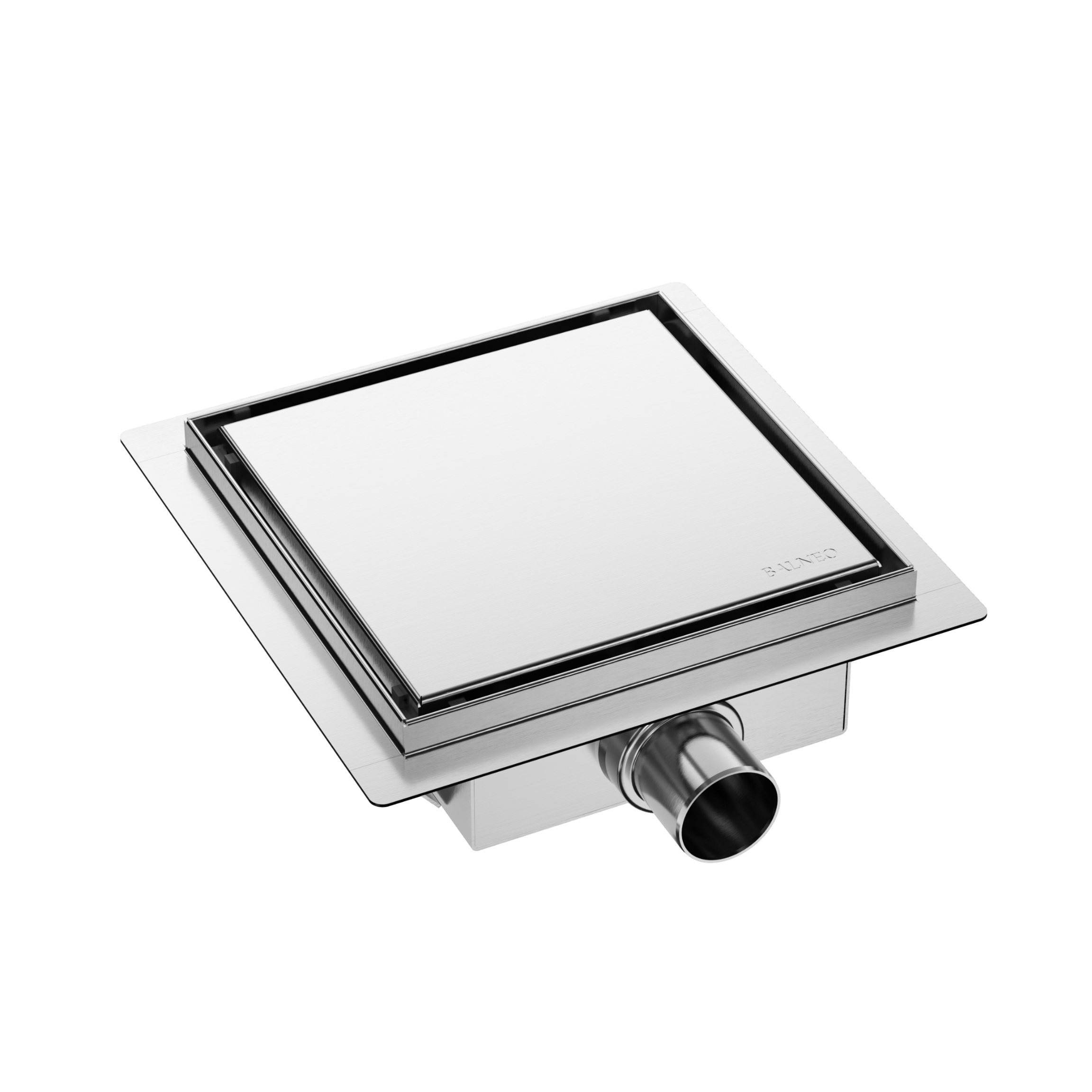 BALNEO - Odpływ liniowy 20x20 cm 2w1 kwadratowy - Odpływ prysznicowy 20cm z syfonem SQ-Drain NEXT - Liniowy odpływ ze stali nierdzewnej AISI 304 chrom