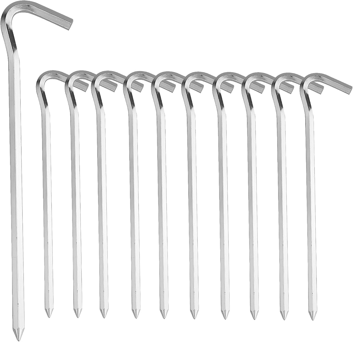 10 szt. 18 cm aluminiowych śledzi do namiotu na kemping, piknik, wędrówki, wędkarstwo i ogrodnictwo