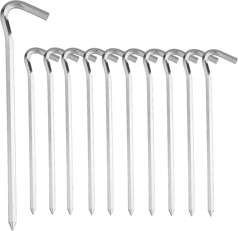10 szt. 18 cm aluminiowych śledzi do namiotu na kemping, piknik, wędrówki, wędkarstwo i ogrodnictwo