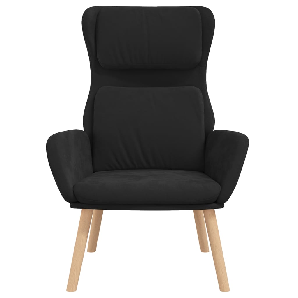 Chaise de relaxation | Fauteuil de relaxation | Chaise de Salon Noir Velours973128 - 3
