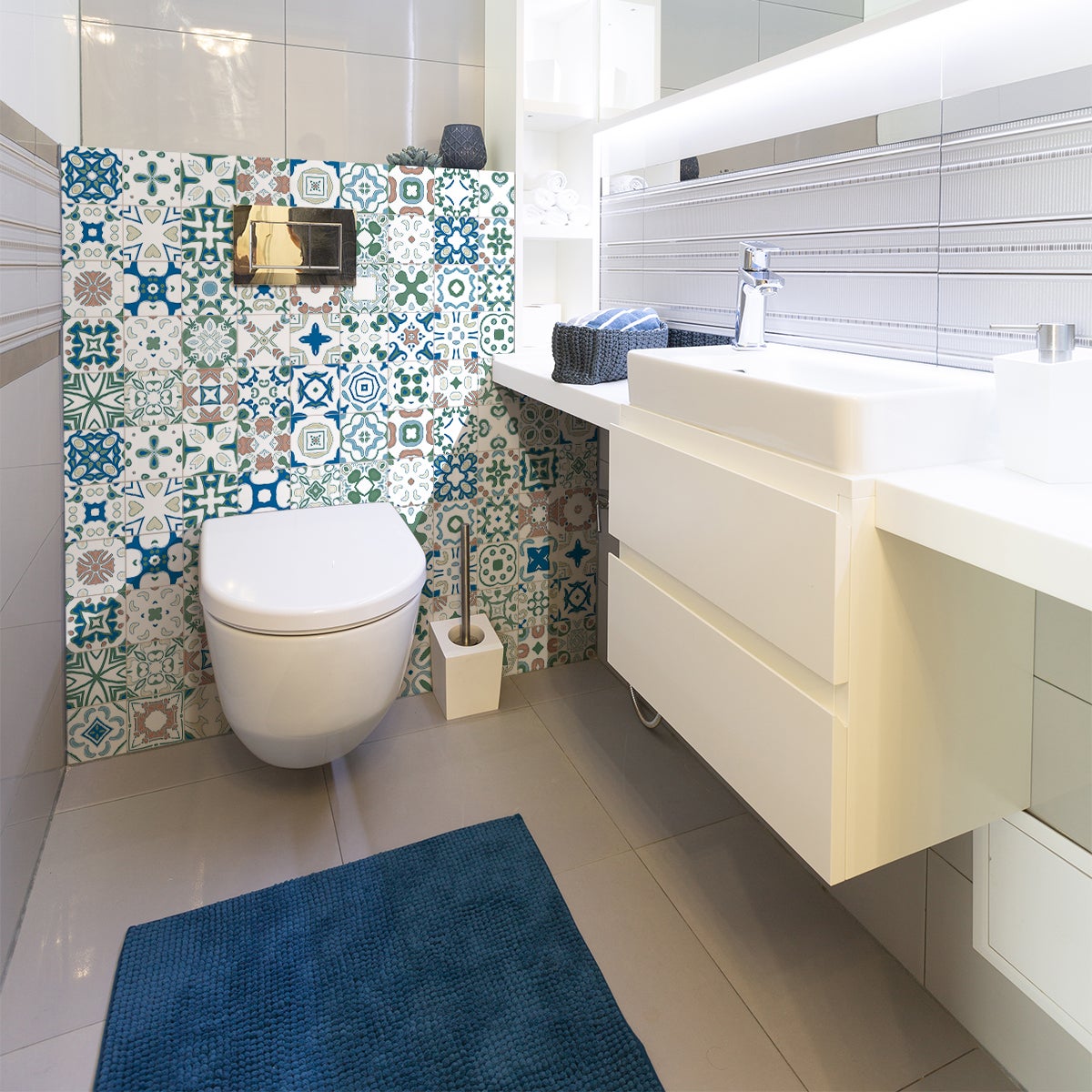 9 adesivi piastrelle azulejos brigitta - Sticker adesivo - adesivi murali - 9stickers15x15cm - 5