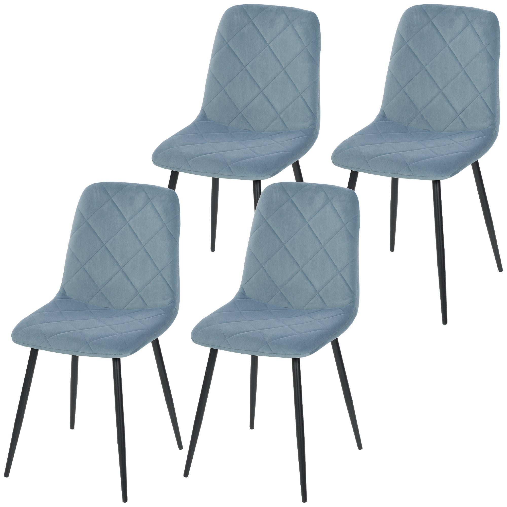 HOMCOM Set 2 Sedie da Pranzo Stile Nordico in Velluto Rosa | Italy