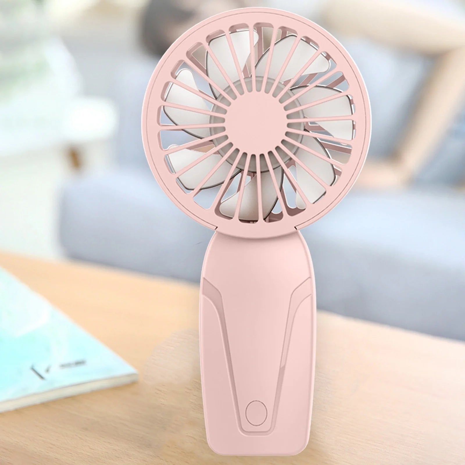 Mini wentylator kieszonkowy, ładowanie przez USB, jedna prędkość, materiał ABS, idealny do użytku wewnątrz i na zewnątrz budynków