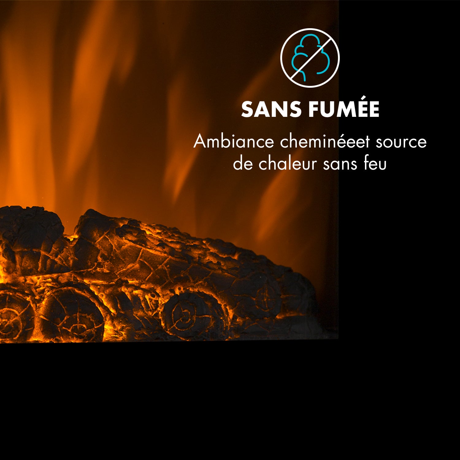 Cheminée électrique murale - Klarstein - 2000 W - cheminée électrique encastrable avec telecommande - effet flamme LED - 5