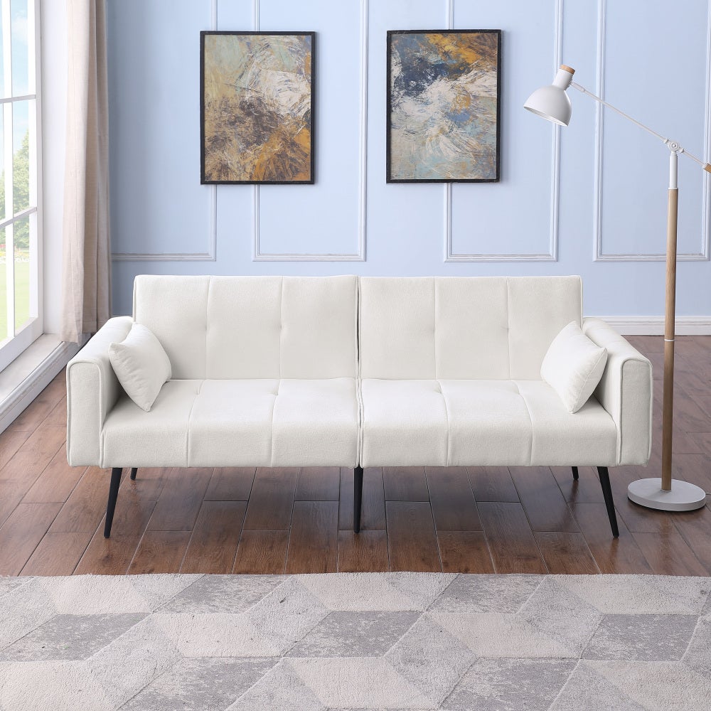 Sofa rozkładana futon, 68 cali, składana, do małych pomieszczeń, szara