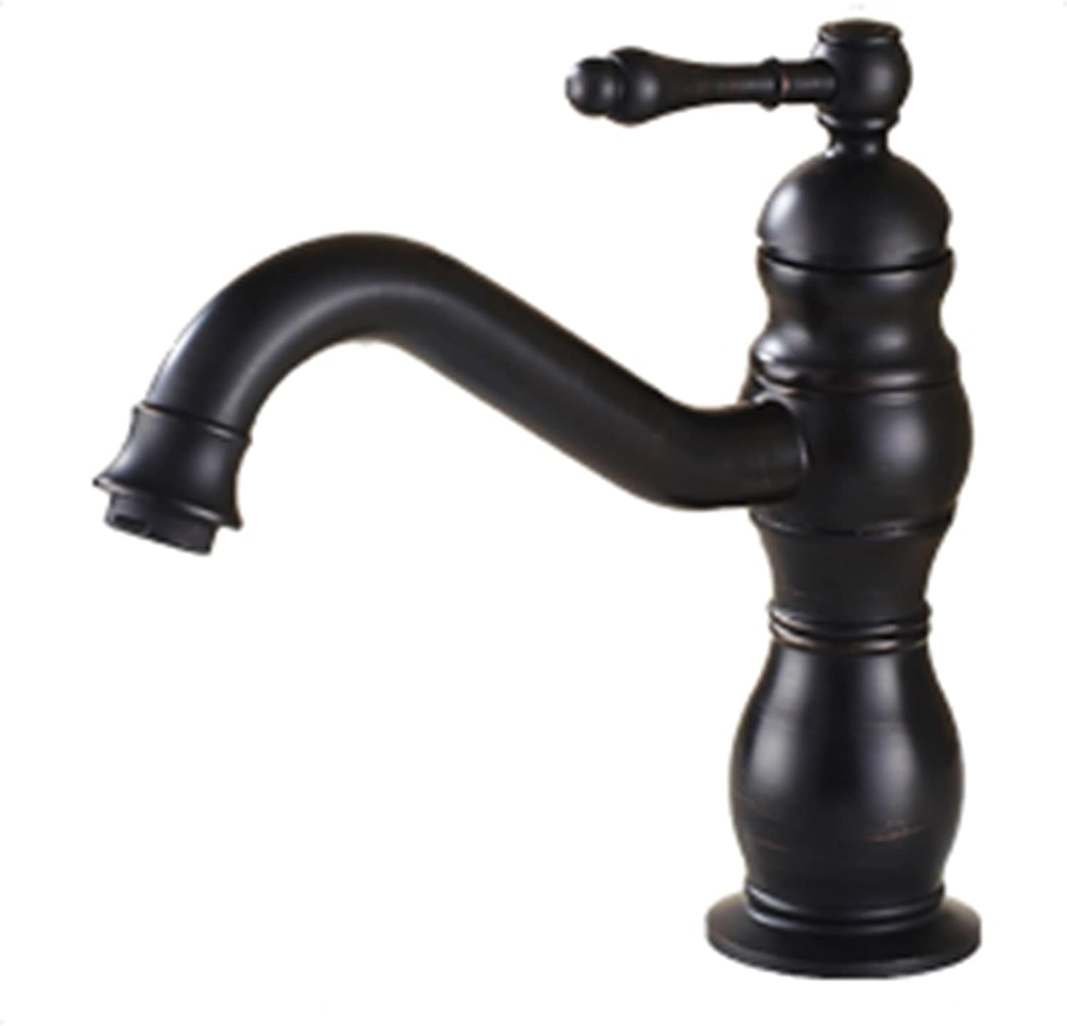 Bateria łazienkowa, obrotowa 360°, wysokość 20 cm, czarna