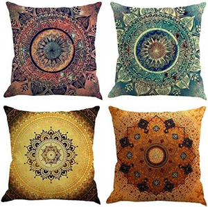 Set di 4 federe per cuscini con motivo primaverile e fantasioso