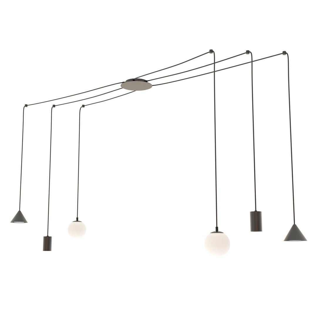 Lampa wisząca Fuji czarna 6xE14 / GU10 / GX53x10W designerska wym: 200 x 200 x 200 cm metal Emibig