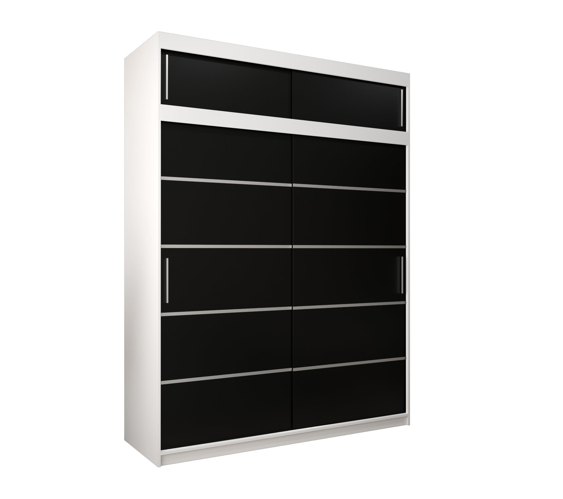 Szafa przesuwna z nadstawką garderoba Verona 1 180 x 62 x 240 cm Biały + Czarny - Abiks Meble