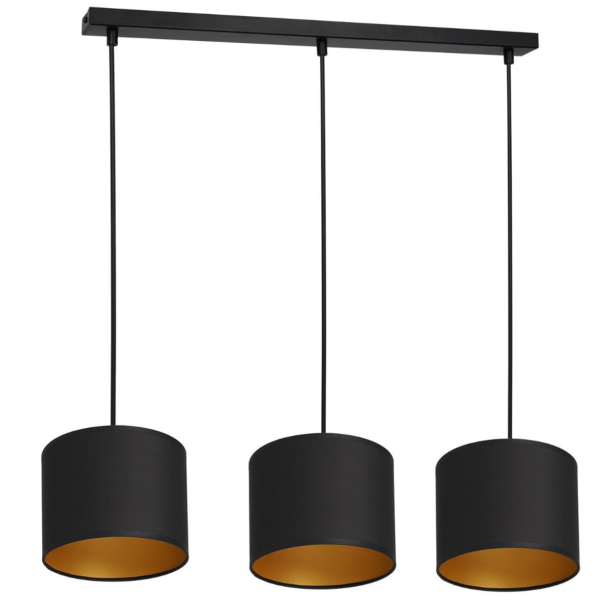 Lampa wisząca Arden czarny matowa-złota 3xE27x15W wym: 110 x 75 x 18 cm tkanina Luminex