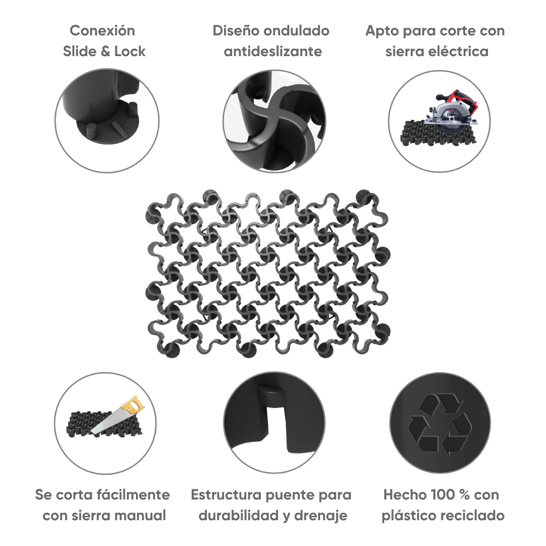 Placa estabilizadora EasyPave negra 58x40x5 cm pack 12 (2,95 m²) - 6