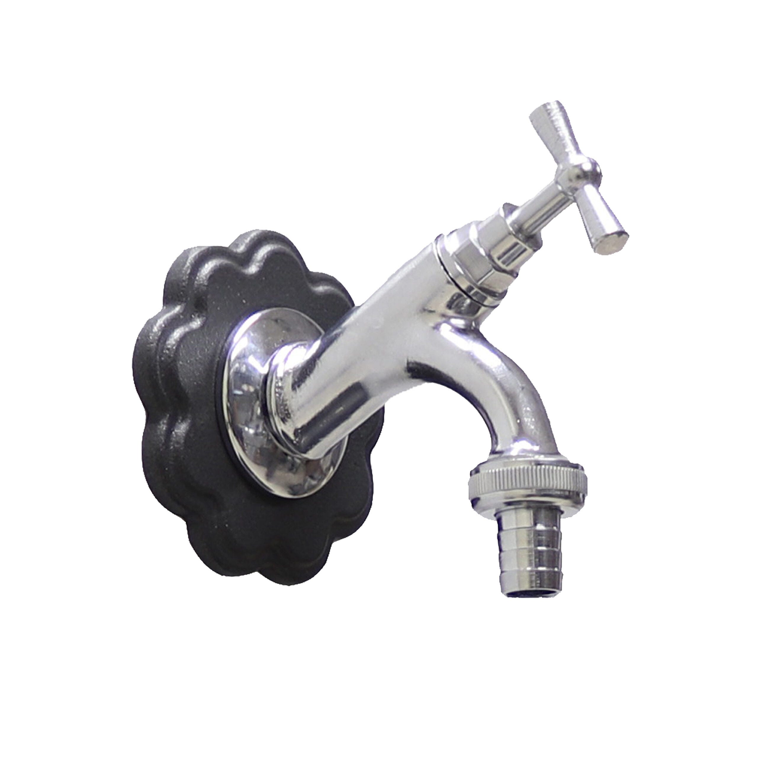 Fontana A Muro In Ghisa Grigio - Con Rubinetto Ottone Cromato - Per Giardino O Casa - Foto 5