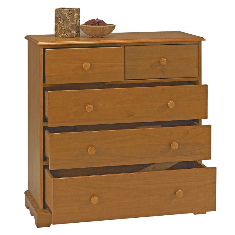 Commode Pin Miel de Style Anglais 5 Tiroirs L 96.2 H 97.4 P 42.5 cm - 2