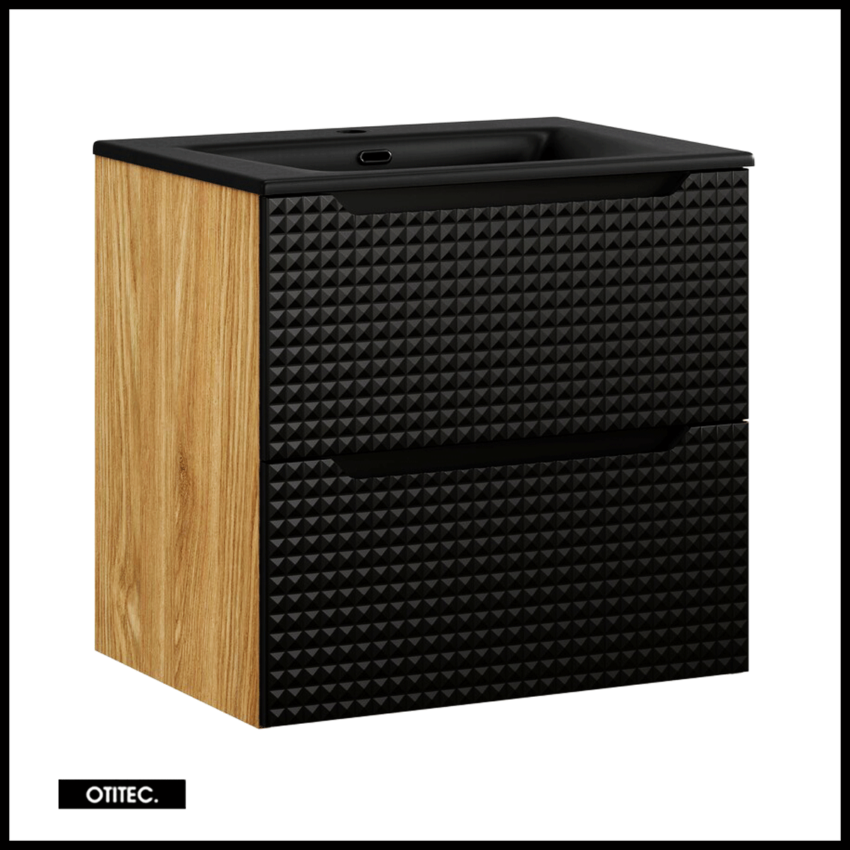 Mueble bajo lavabo de 60 cm - con lavabo encastrado - 2 cajones - setta