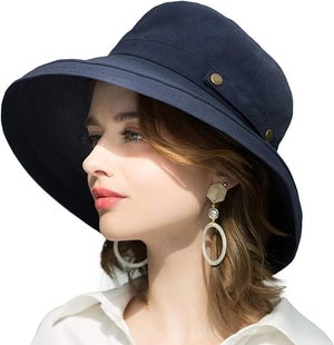 Cappello Di Paglia Da Sole Donna Con Fiocco - Tesa Larga, Pieghevole, UPF 50 Per Spiaggia E Viaggi - 3
