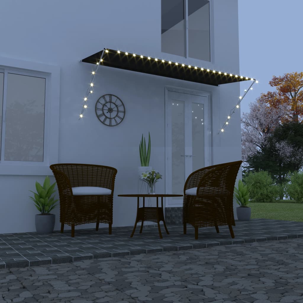 Maison exclusive - toldo retráctil con led gris antracita 350x150 cm