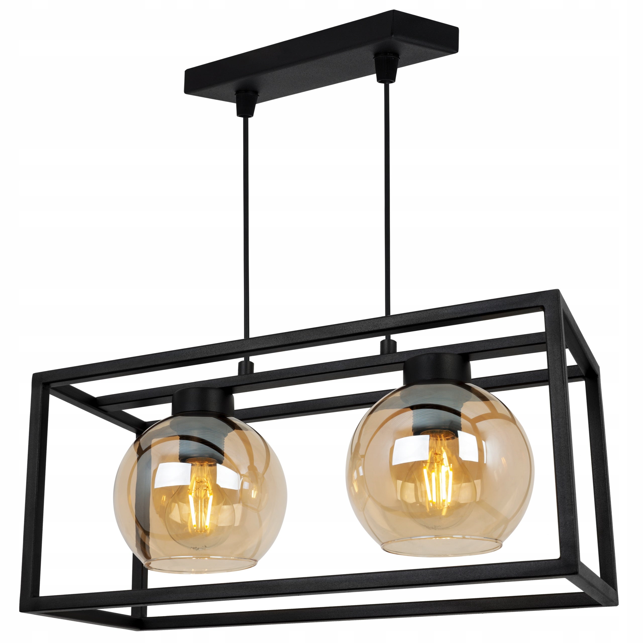 Lampa sufitowa wisząca Haga Cage loft 2xE27 szklany klosz miodowy Light Home LH